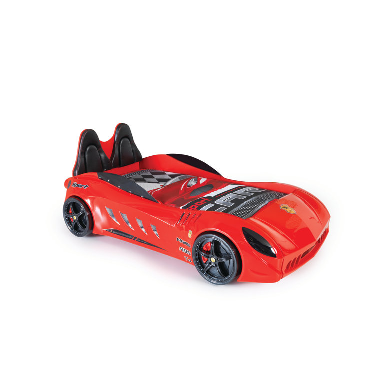 Zoomie Kids Aadyant Twin Race Car Bed, Remote Control, LED Lights